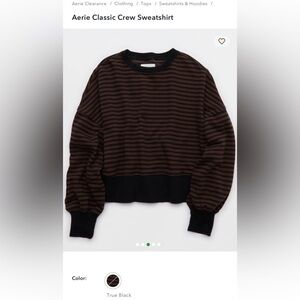 ISO aerie stripe sweatshirt black/brown